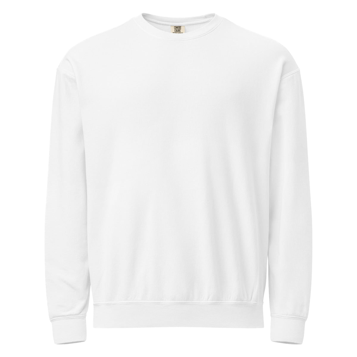 2AM Club Diaper Man Bold Comfort Colors 1466 crewneck — White with White embroidery