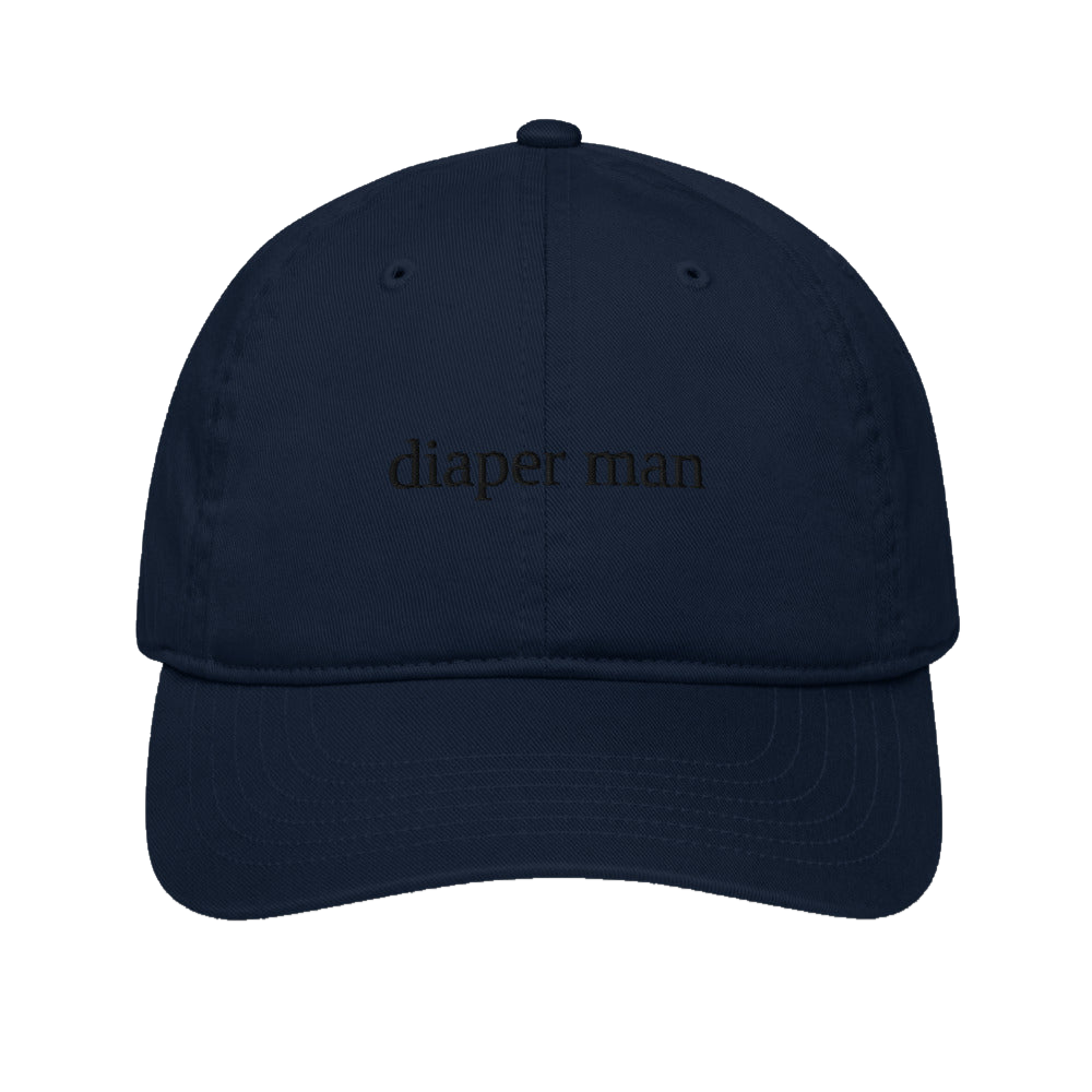 Diaper Man Bold Econscious EC7000 Organic Baseball Cap — Pacific with Black embroidery