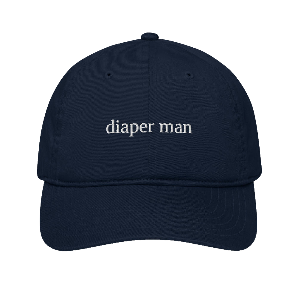 Diaper Man Bold Econscious EC7000 Organic Baseball Cap — Pacific with White embroidery