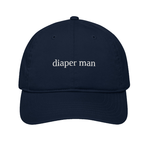 Diaper Man Bold Econscious EC7000 Organic Baseball Cap — Pacific with White embroidery