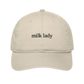 Milk Lady Bold Econscious EC7000 Organic Baseball Cap — Oyster with Black embroidery