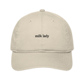 Milk Lady Minimalist Econscious EC7000 Organic Baseball Cap — Oyster with Black embroidery